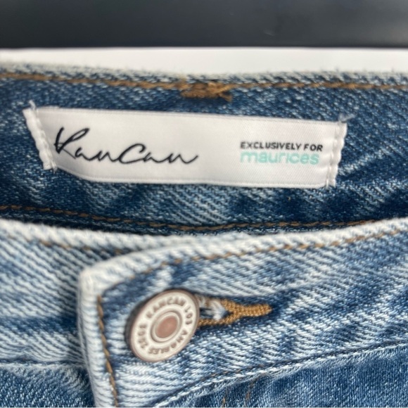 Kancan Women’s NWT No Stretch Plaid Patch Ripped Boyfriend Jeans 32x28 - Picture 8 of 12